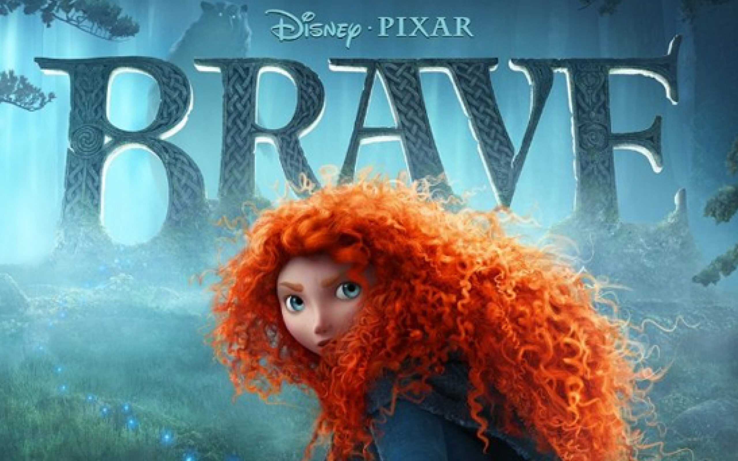 Brave promo with an animated photo of a princess with red curly hair.