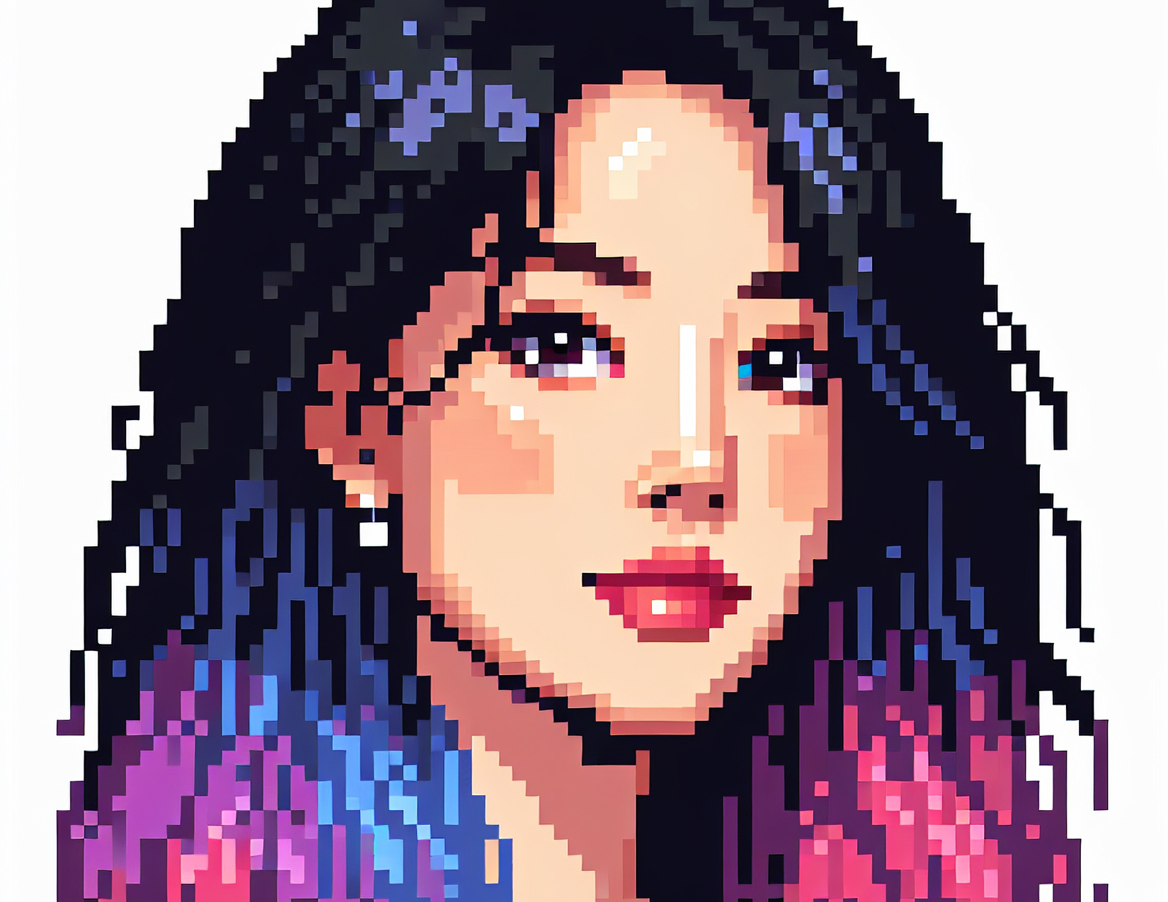 Pixelated portrait of a women